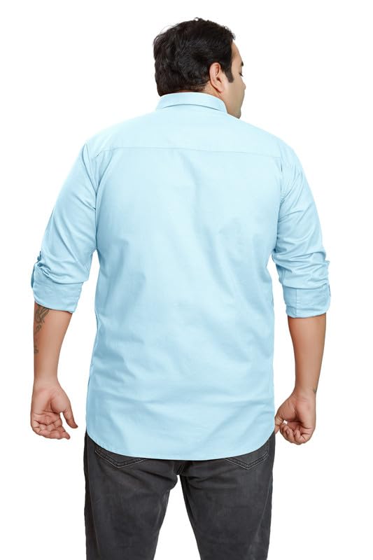 BE ACTIVE Mens Casual 100% Cotton Solid Plus Size Shirt || Plus Size Shirts for Men || Casual Plus Size Shirt || Casual Wear Sh