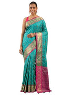 Libas Womens Woven Design Silk Blend Saree With Blouse Piece