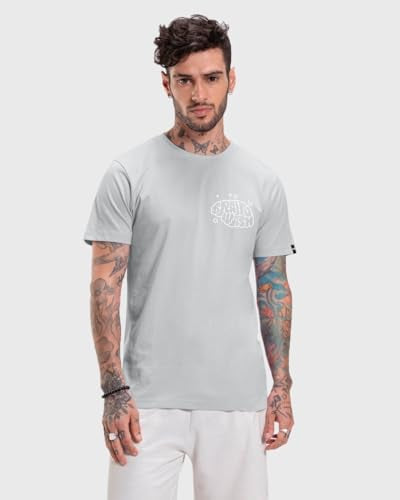 Bewakoof MenS Brain Wash Graphic Printed 100% Cotton T-Shirt - Regular Fit, Round Neck, Half Sleeves_591440_Grey_L