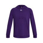 Under Armour Men's Rival Fleece Hoodie, (500) Purple / / White, Small Tall