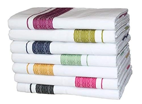 Prakasam Cotton Men Double Dhoti (1.30 X 4.00 Meter) With Fancy Border - Pack Of 7 Dhoties