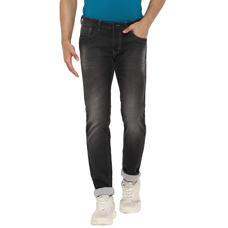 Turtle Men Dark Grey Narrow Fit Jeans