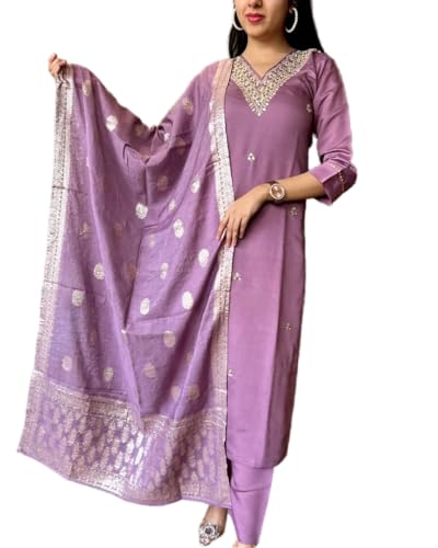 Fashion Basket Silk Embroidered Kurta Set With Duptta For Women