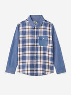 The Souled Store Plaid Shirt: Tartan Boys Long Sleeves Collared Neck Button Front Blue Regular Fit Cotton Shirts (2-8 Yrs)