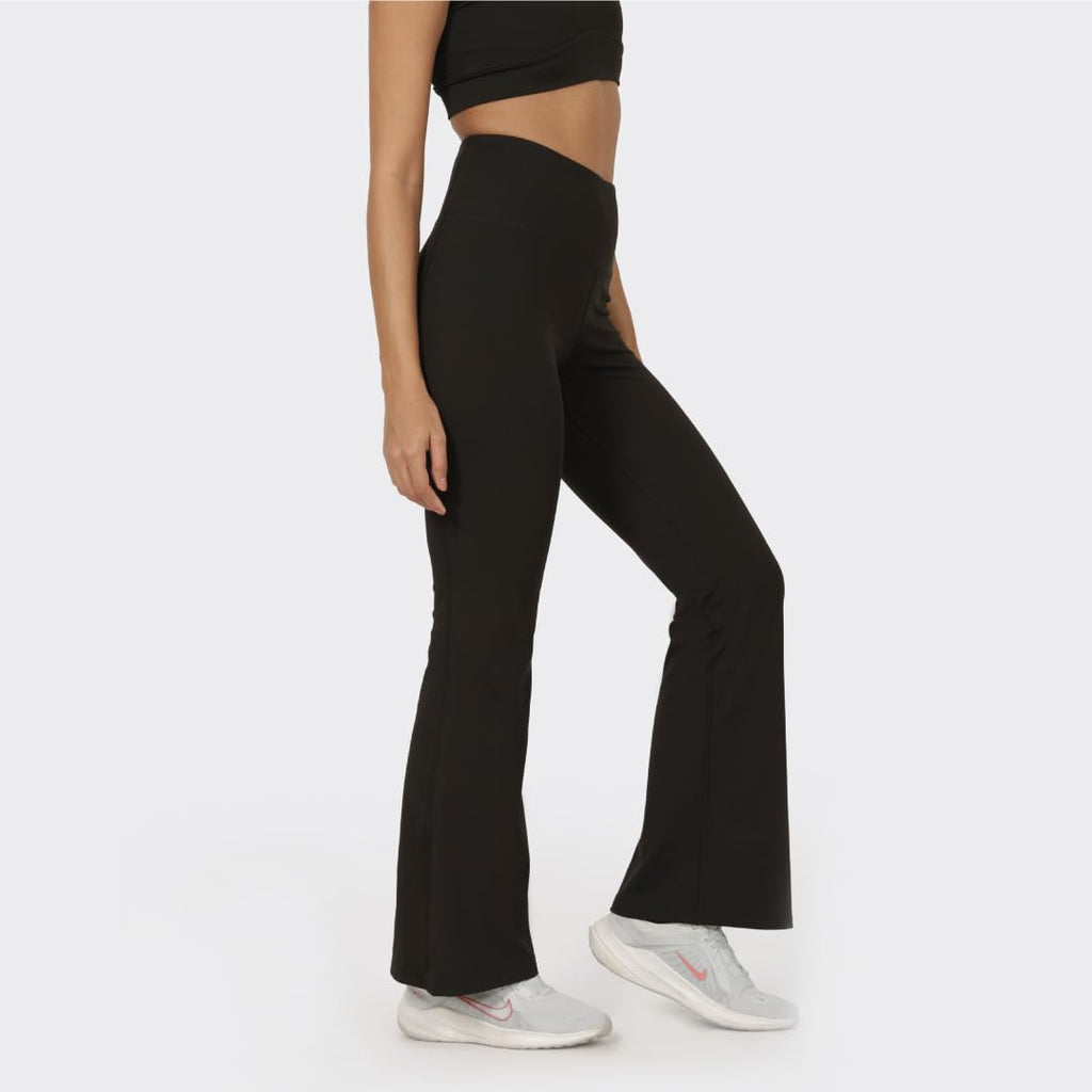 BlissClub Womens The Ultimate Flare Pants Lite| Relaxed Fit High Waist|Ankle Length Pants with Back Pocket