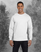 Mens 52 oz comfortSoft cotton Long-Sleeve T-Shirt - WHITE - S(D0102H7KTcJ)