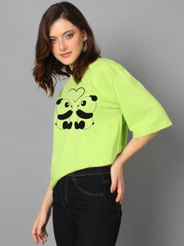 KOTTY Womens Cotton Blend Printed Oversized T-Shirts
