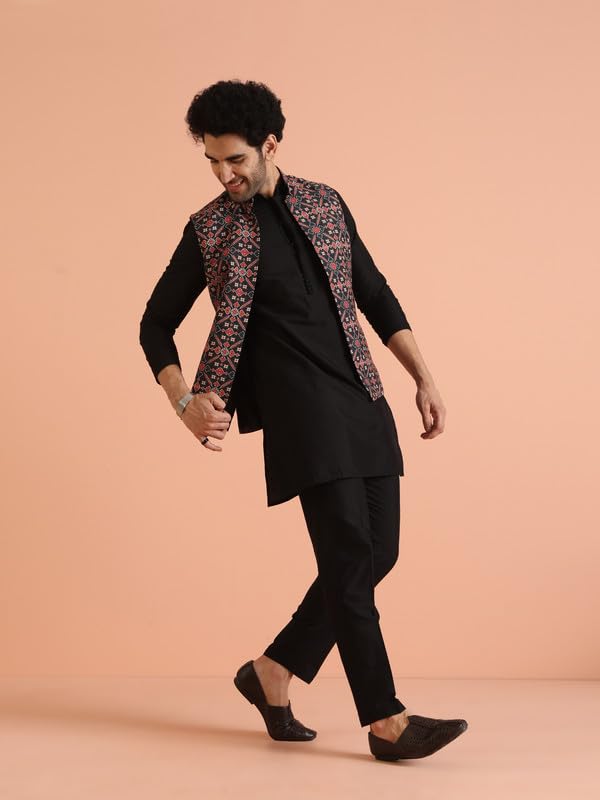 Kisah Cotton Blend Kurta Jacket Trouser Set For Men | Nehru Jacket Waistcoat Kurta Set With Trousers | Mens Ethnic Collections