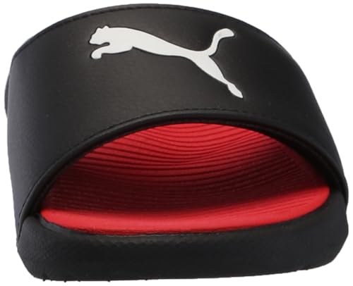 PUMA Cool Cat Sandal Slides Sandal Slides, Black White-for All Time Red, 6 US Unisex Big Kid