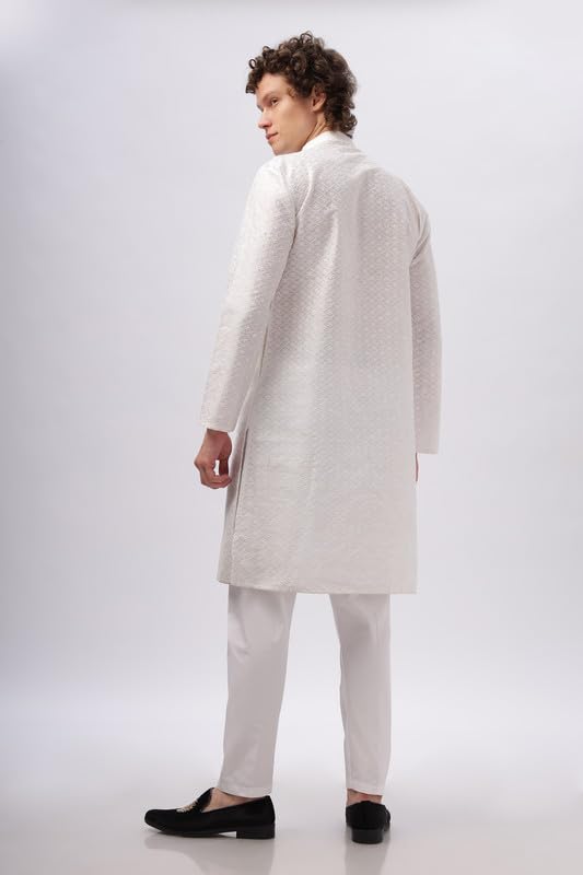 Be Active MenS Cotton Blend Regular Kurta (My0013-Kr 1_White