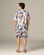 Greciilooks Rayon MenS Night Suit || MenS Half Sleeve || Printed Sleepwear & Loungewear Nightdress || Casual Homewear Set