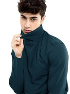 Noble Monk Mens Round Neck Printed T-Shirt |Drop Shoulder Oversized Tshirt | Loose Fit Tshirt For Men Teal Melange