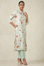 Soch Womens Linen Botanical Regular Kurta (CWS5KU61102_Beige