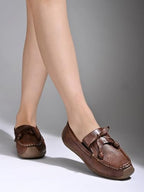 Shoetopia WomenS Block Heel Loafers Brown