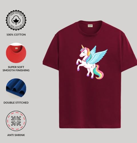 ADRO T Shirts for Boys & Girls || Unicorn Printed Cotton T-Shirt || Ages 3-14 || 100% Cotton Round Neck Tshirt for Boys & Girls|