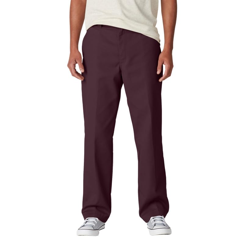 Dickies Men's Skateboarding Regular Fit Twill Pants, Maroon, 30W x 32L