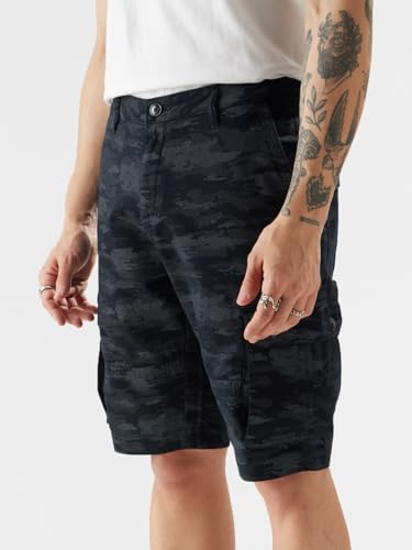 The Souled Store Navy Camo Men Regular Fit Cotton Cargo Shorts Sweatshorts MenS Sweat Shorts Athletic Lounge Gym Running Workou