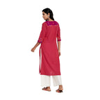 Fabindia Women'S Cotton Regular Fit Kurta (202617401_Fuschia, Pink