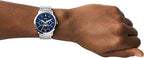Fossil Men's Neutra Quartz Stainless Steel Multifunction Moonphase Watch, Color: Silver/Blue (Model: FS5907)