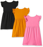 T2F Girls Cotton Printed Regular Fit Casual Dress
