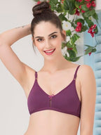 Clovia Women s Cotton Non Padded Wire Free T-Shirt Bra Purple