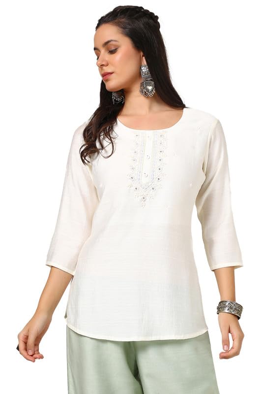 Soch Women Viscose Blend Embroidered T-Shirt