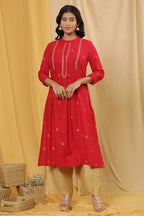 W For Woman Women Viscose Kurta Set & Parallel Pant