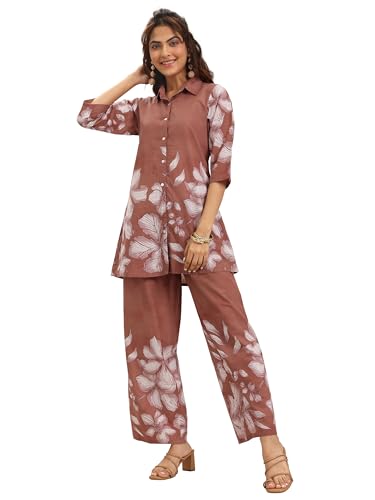 Libas Brown Printed Cotton Co (Ords Co (Ords Set For Women (400639Hxxl)