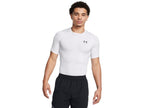 Under Armour Men's Husky Boys' Big & Tall HeatGear Comp Short Sleeve, White/Black