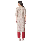 Pinkmint Women'S Color Beige Crepe Straight Kurta And Pant Set (Ukp-2000_L)