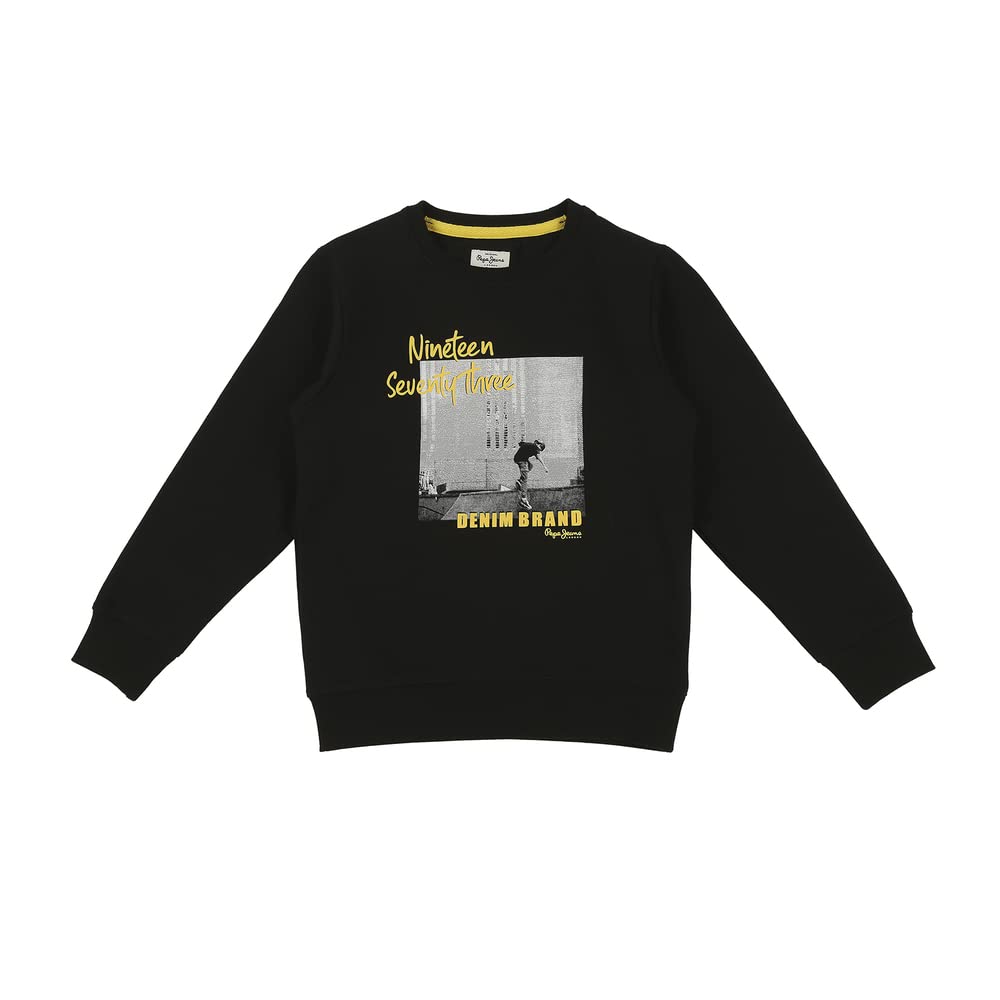 Pepe Jeans BoyS Cotton Blend High Neck Sweatshirt (Pb581463_Black_12)