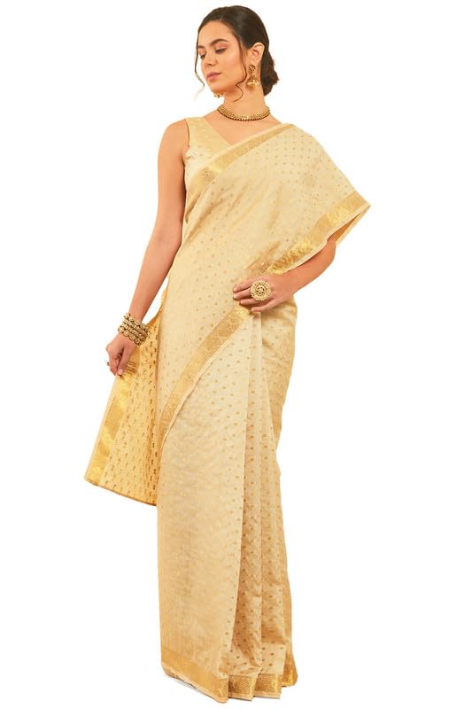 Soch Women Geometric Zari Woven Design Art Silk Saree