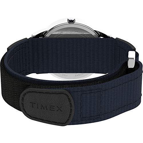 Timex Men's Easy Reader 35mm Watch - Silver-Tone Case Blue Dial with Blue FastWrap Strap