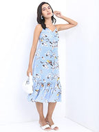 Ketch WomenS Polyester Classic Calf Length Casual Dress (Khj6000075 Blue