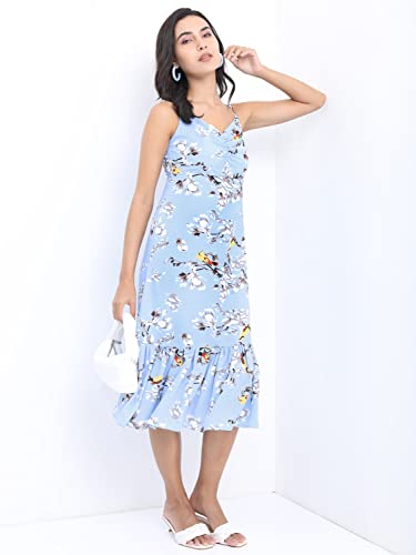 Ketch WomenS Polyester Classic Calf Length Casual Dress (Khj6000075 Blue