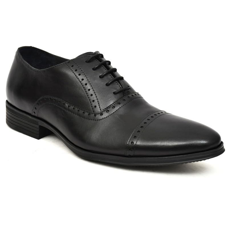 Nico Nerini Men?s Formal LaceUp Leather Dress Shoes, Classic Elegance, Perfect for Business & Special Occasions AR105BLACK05 5
