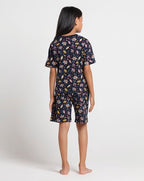 T2F Girls Cotton Printed Oversized Fit T-Shirt and Shorts Clothing Set (Pack of 3)