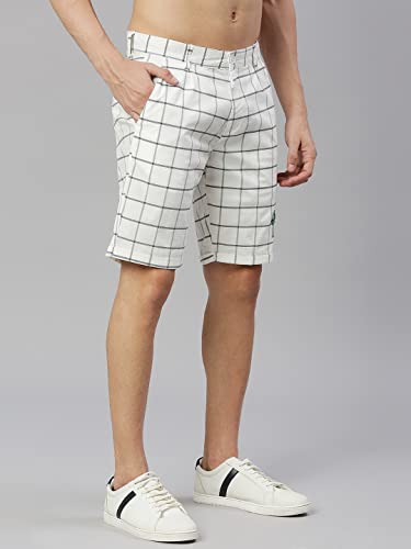 Thomas Scott MenS Checkered Slim Fit Seersucker Shorts White