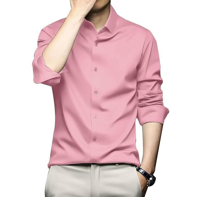 Deelmo Combo Of MenS Stylish Solid Satin Casual Shirt For Men Full Sleeves| Poly Satin Silk Shirt Pack Of 2