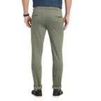 Turtle Men Cotton Olive Printed Narrow Fit Stretchable Casual Trousers