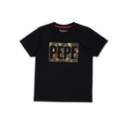 Pepe Jeans Boys Regular Fit Foil Printed T-Shirts Black