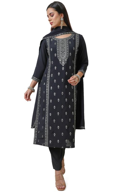 Soch Women Chanderi Blend Sequin Embellished Suit Set