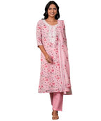 Libas WomenS Linen Kurta Set (27257_Pink