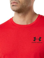 Under Armour Men's UA Sportstyle Left Chest Short Sleeve Shirt LGT Red
