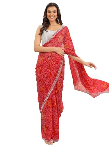 Libas Women35 Georgette Sarees (16366_Red 2)