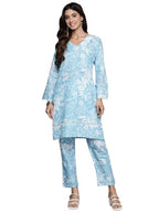 Varanga Women Blue Floral Printed Coords