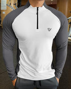 EYEBOGLER Men High Neck ColourBlocked Full Sleeve Regualr Fit T-Shirt
