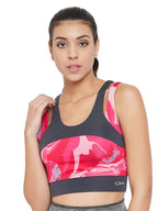 Clovia WomenS Polyester Lightly Padded Wire Free Sports Bra (Br2159P22M_Pink_M)