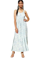 Libas WomenS Georgette Fit And Flare Maxi Dress (23604O_Off White