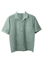 Pinkmint Textured Shirts for Men l Chest Pocket Short Sleeve Mint Shirt l Regular Fit Summer Outdoor Activities (Pack of 1)